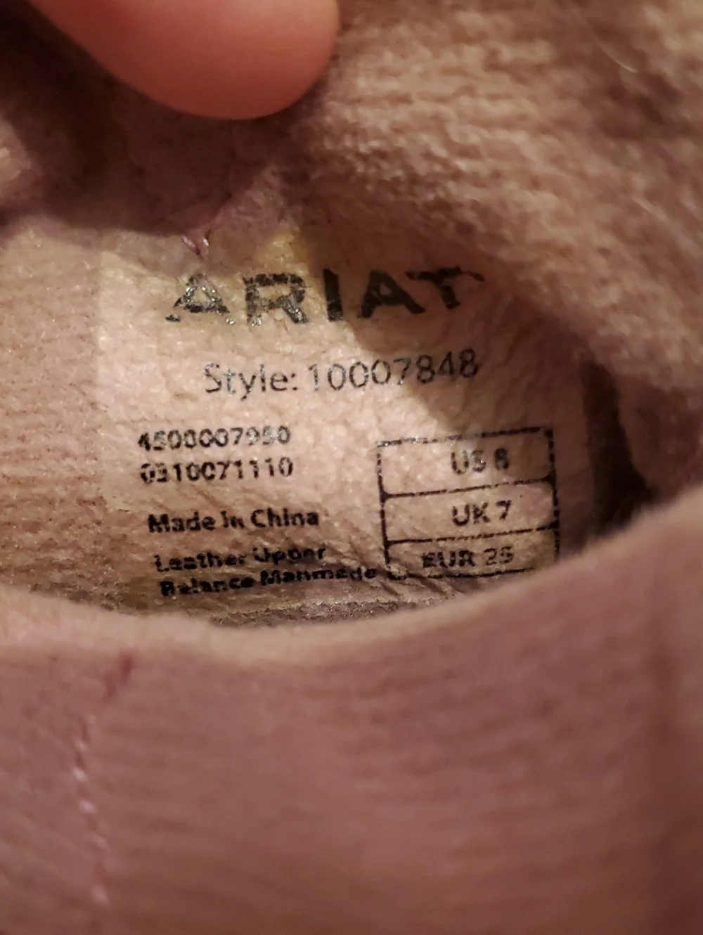 Girls Ariat Zip Up Cowgirl Boots Sz 8